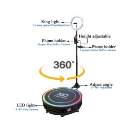 360Photo Booth Rotating Machine For Events Parties Automatic Spin Selfie Platform 100CM