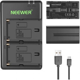 Neewer NP-F550 Battery 2-Pack with Dual USB Charger (2600mAh)