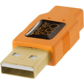 Tether Tools TetherPro USB 2.0 Type-A Male to Mini-B Male Cable (15', Orange)