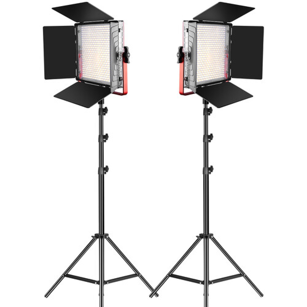 GVM LED Light Panels Studio Soft Video Light Bi-Color 2-Pack with Stand MB832-2L