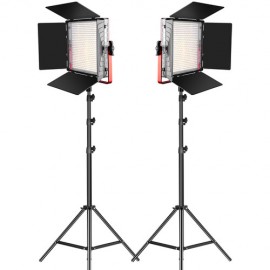GVM LED Light Panels Studio Soft Video Light Bi-Color 2-Pack with Stand MB832-2L