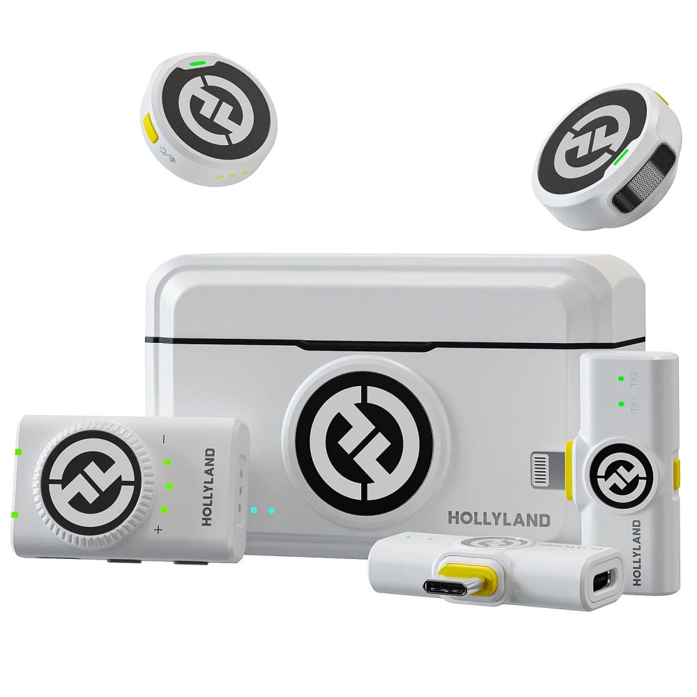 Hollyland LARK M2 DUO 2-Person Wireless Combo Microphone System (2.4 GHz, Ivory White)