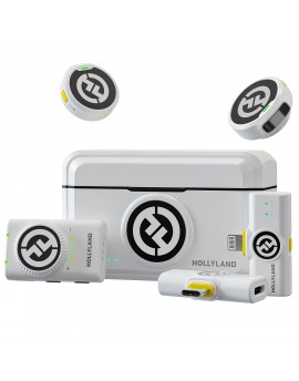 Hollyland LARK M2 DUO 2-Person Wireless Combo Microphone System (2.4 GHz, Ivory White)
