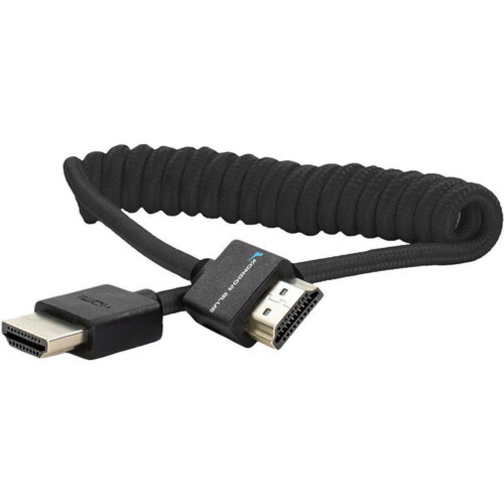 Kondor Blue Coiled High-Speed HDMI 2.0 Braided Cable (12 to 24", Raven Black)