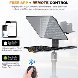 LENSGO TC12P 12.9 Teleprompter with Remote Control for Smartphone Tablets