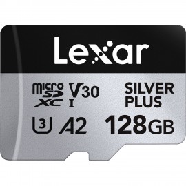 Lexar 128GB Professional SILVER PLUS UHS-I microSDXC Memory Card with SD Adapter