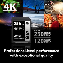 Lexar 256GB Professional 1667x UHS-II SDXC Memory Card