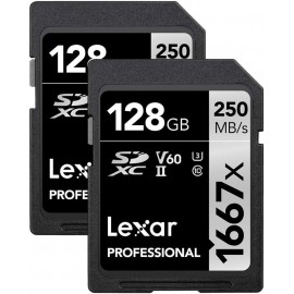 Lexar 128GB Professional 1667x UHS-II SDXC Memory Card (2-Pack)
