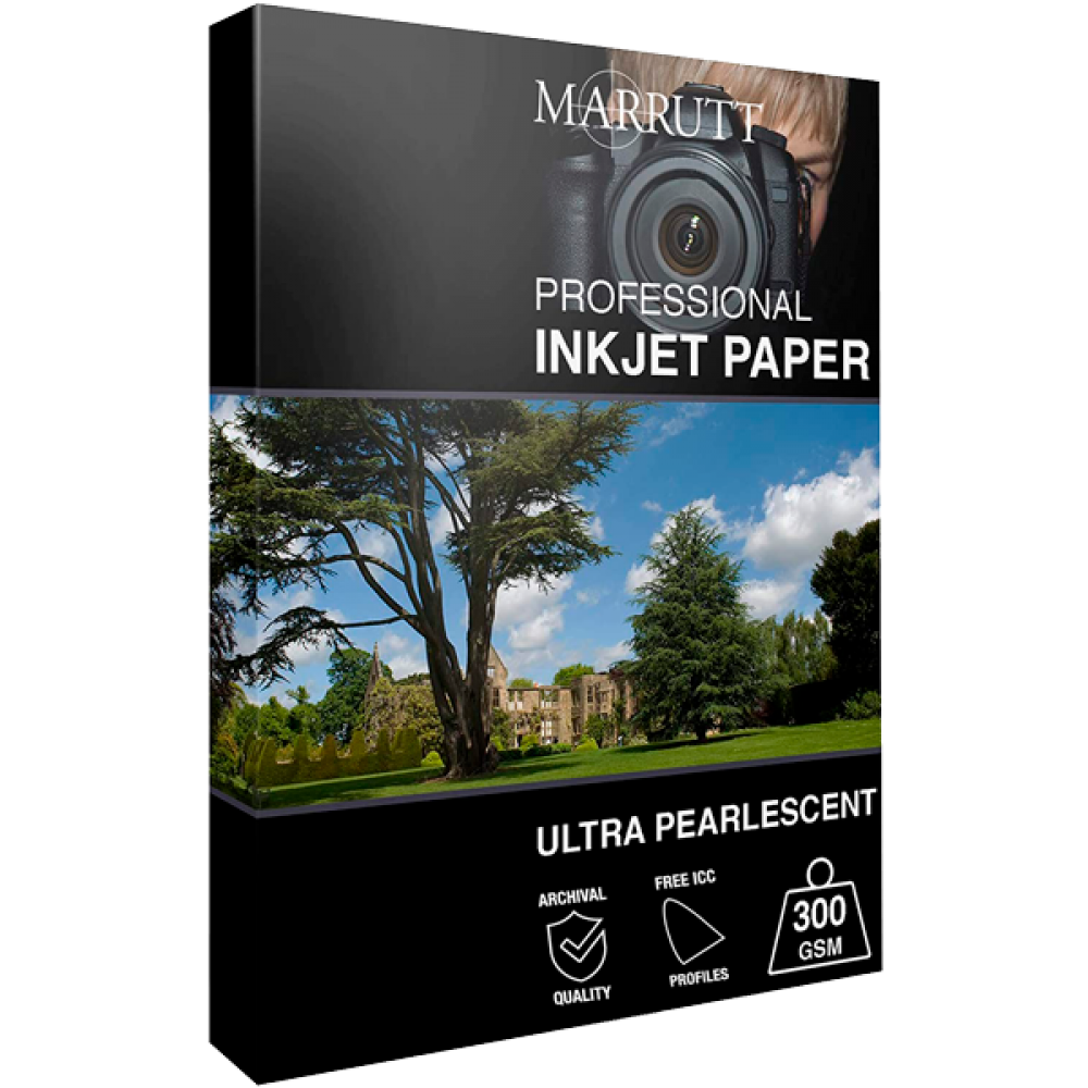 Marrutt 300gsm Ultra Pearlescent Hi-White Inkjet Photo Paper: A5-100 Sheets