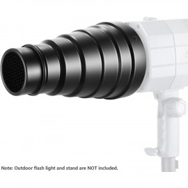Neewer Large Metal Conical Snoot with Honeycomb Grid and Color Filter Kit (Black)