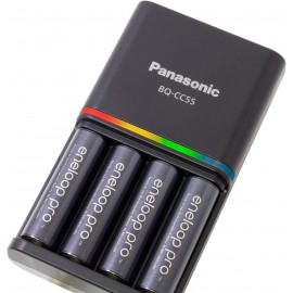 Panasonic eneloop Pro Rechargeable AA Ni-MH Batteries with Charger (2550mAh, 4-Pack)