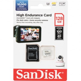SanDisk 128GB High Endurance UHS-I microSDXC Memory Card with SD Adapter