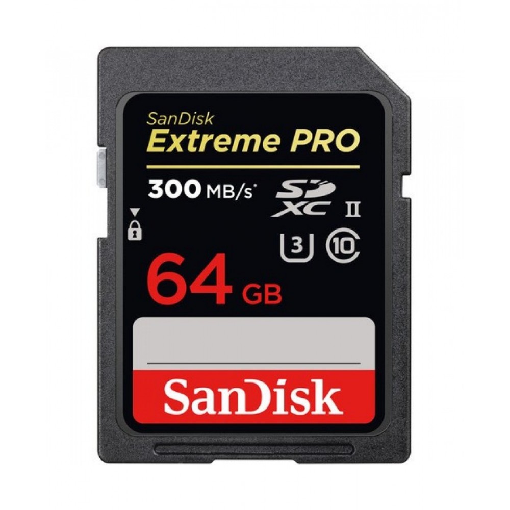 SanDisk 64GB Extreme PRO UHS-II SDXC 300 MB/s Memory Card