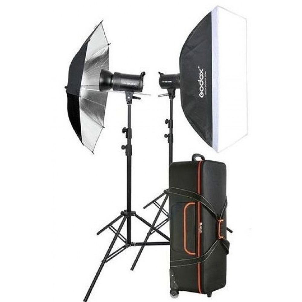 GODOX SK400IIV-KIT HEADS STUDIO KIT + 2 Light Stand 