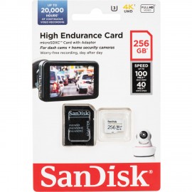 SanDisk 256GB High Endurance UHS-I microSDXC Memory Card with SDAdapter