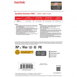 SANDISK 64GB Extreme PRO UHS-II SDXC Memory Card