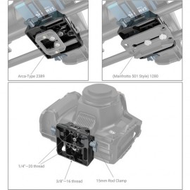 SmallRig Universal Camera Baseplate with 15mm LWS Rod Clamp