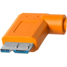 Tether Tools TetherPro USB Type-C Male to Micro-USB 3.0 Type B Male Cable (15', Orange, Right-Angle)