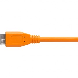 Tether Tools TetherPro USB Type-C Male to Micro-USB 3.0 Type B Male Cable (15', Orange, Right-Angle)