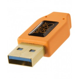 Tether Tools USB 3.0 Type A to Micro USB Right Angle Male (15 Orange)