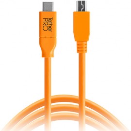 Tether Tools USB-C to 2.0 Mini-B 5-Pin 15 ( 4.6m ) Orange
