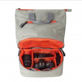 Doozie Photo Backpack - washed oatmeal / tangerine