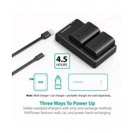 RAVPower Canon LP E6 LP E6N Battery Charger Set