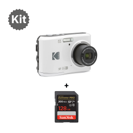 Kodak Pixpro FZ45 Digital Camera (White) With Memory Card SanDisk 128GB	