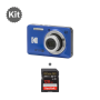 Kodak Pixpro FZ55 Digital Camera (Blue) With Memory Card SanDisk 128GB	
