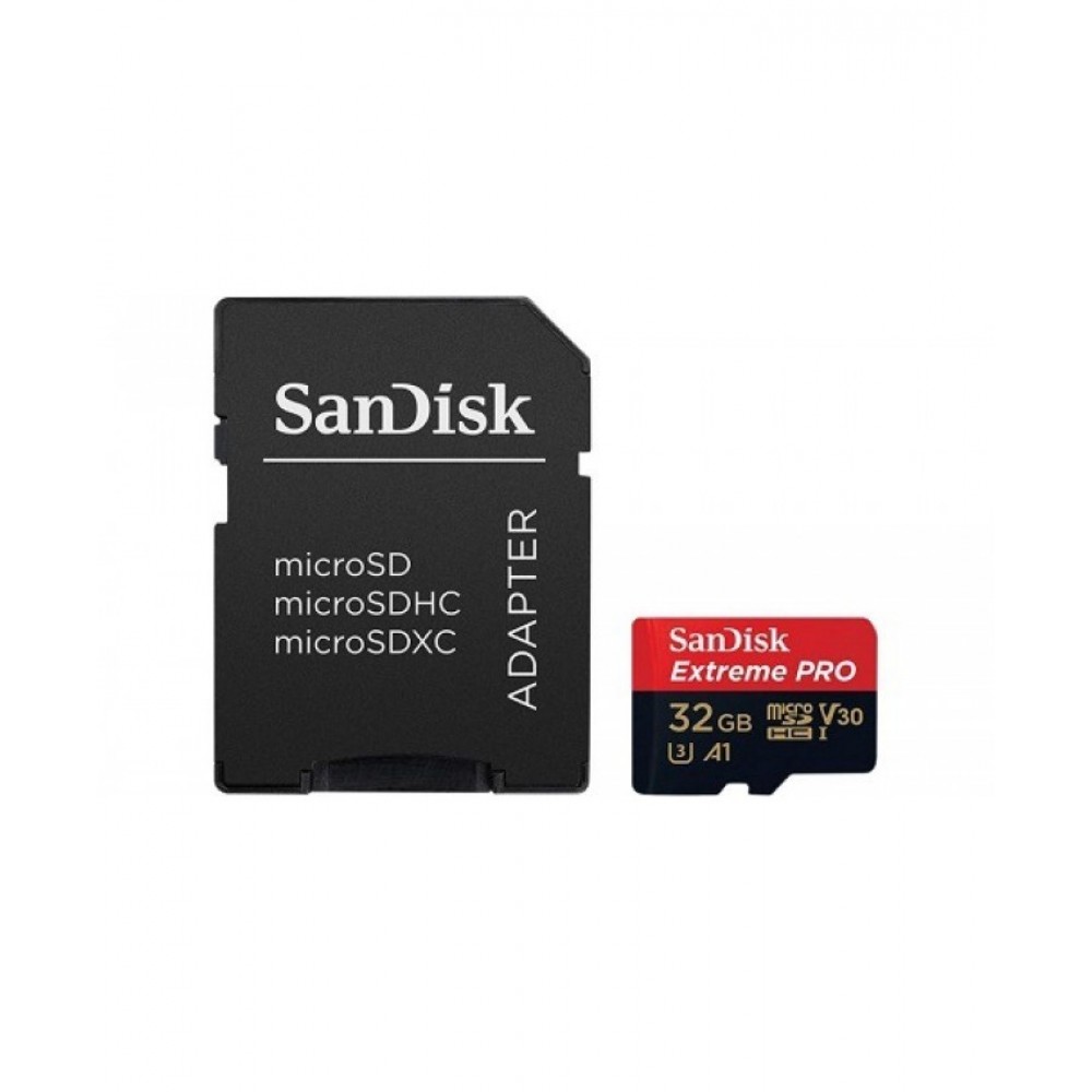 SanDisk 32GB Extreme Pro V30 Micro SD Card (SDXC) UHS-I U3 - 100MB/s