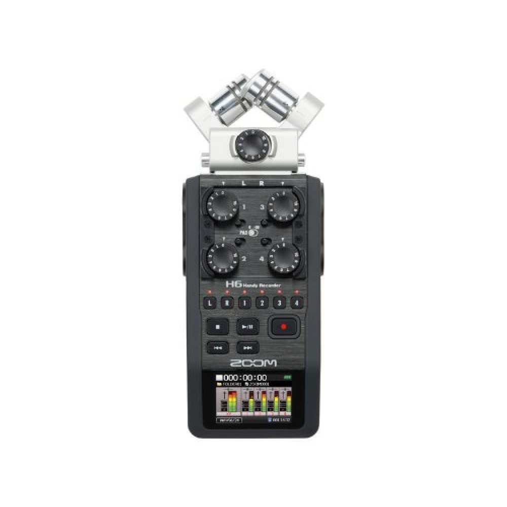 Zoom H6 All Black 6-Input / 6-Track Portable Handy Recorder with Single Mic Capsule (Black)
